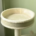 Miniatyrbillede 5 af 6: Rootz Kradsestolpe - Kattetræ - 1 Katteseng - 1 Kattehule - 2 liggeområder - Spånplade - Imiteret linned - Brun + Beige + Hvid - 124 cm x 59 cm x 40 c