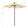 Miniatyrbillede 4 af 8: Rootz 2,7 m LED-belyst terrasseparaply - Udendørs parasol - Solskærm - Romantisk atmosfære - UV-beskyttelse - 180 g/m² polyesterstof - 270 cm x 270 cm