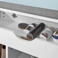 Miniatyrbillede 2 af 6: Rootz hvidt skoopbevaringsskab Skostativ Skobænk med løftebænk og grå pude