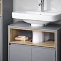 Miniatyrbillede 6 af 8: Rootz Sink Cabinet - Vanity Cabinet - Badeværelsesopbevaring - Forstørret lagerplads - 60x61x30cm - Vandbestandig silikonefodpuder