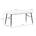 Miniatyrbillede 4 af 6: Rootz lille spisebord - rektangulært spisebord - moderne hvidt look bord - sæder 6, 120 cm x 60 cm x 76 cm