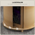Miniatyrbild 5 av 11: Rootz Round Side Table - Kaffe Round Table - Bambu Sofa Table - Dold förvaring, skjutdörr - Ø60 x 45 cm, har 20 kg