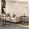 Miniatyrbillede 4 af 10: Rootz 2 -stykke sofabord sæt - sideborde - natkonsoller - metalramme - rumbesparende - 45x38x58 cm & 41x32x52cm