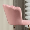 Miniatyrbillede 4 af 6: Rootz Mussle stol - hårstol - stue lænestol - komfort og elegance - 69 x 64 x 80 cm - lyserød fløjl, stålben