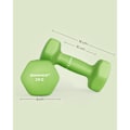 Pikkukuva 7 / 7: Rootz-setti 2 vihreää käsipainoa - valurautaiset painot - neopreenipinnoitettu - 16 cm x 8 cm - 2 kg pari