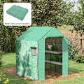 Miniatyrbillede 7 af 7: Rootz Drivhus - Cold Frame Drivhus - Film Drivhus - Rulledøre - UV-bestandig - Grøn - 140cm x 143cm x 190cm