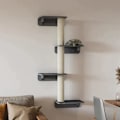 Miniatyrbillede 2 af 7: Rootz Kradsestolpe - Vægskrabestolpe - Katteklatre - Vægkradbestolpe - Kattemøbler - Til vægklatresjov - Til katte - Træ - Lysegrå/Beige - 66 x 28 x 1