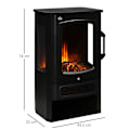 Miniatyrbillede 3 af 7: Rootz Elektrisk pejs - Pejs - Realistiske flammer - 2 varmeniveauer - Overophedningsbeskyttelse - Stål - Sort - 44,5 x 32 x 74 cm