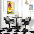 Miniatyrbild 4 av 8: Rootz Matsalsbord - Köksbord - Matbord - Elegant stil - Ø70cm x 74cm - Melaminbelagd MDF - Pulverlackerad stålstomme