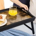 Miniatyrbild 5 av 7: Rootz Sängbricka - Sängbricka med hopfällbara ben av bambu - Frukostbricka - Sängbord - Hopfällbar sängbricka - Sängbricka för bärbar dator - Sängbric