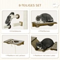 Miniatyrbild 5 av 10: Rootz Cat Wall Hylla Set - Klättervägg - Kattplattformar - Sisal skrapytor - Säkert stöd - 136cm x 29cm x 8,5cm