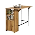 Miniatyrbillede 1 af 7: Rootz Udvidbart Barbord - Køkkenbord - Spisebord - Industrielt design - Opbevaringsplads - Stabile og justerbare fødder - 120 cm x 95 cm x 63 cm