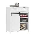 Miniatyrbillede 1 af 9: Rootz Moderne køkkenskab - Skænk med skydedør - Kommode - Buffet - Justerbare hylder - Elegant sort/hvidt design - Nem montering - 80 cm x 35 cm x 93