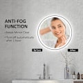 Miniatyrbild 4 av 10: Rootz LED Badrumsspegel - Rund - Touchfunktion - Minnesfunktion - Ingen imma - Aluminiumram - Vit+Silver - 60 x 60 cm
