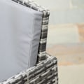 Pikkukuva 4 / 7: Rootz polyrottinki istuinryhmä - ruokailuryhmä - puutarhasetti - 5 osaa tyynyillä - harmaa - 120L x 60L x 72K cm