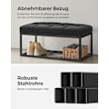 Miniatyrbillede 3 af 8: Rootz Opbevaringsskammel - Osmannisk - Fodstøtte - MDF-materiale - 40 cm x 76 cm x 40 cm - Blæk sort farve