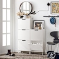 Miniatyrbillede 3 af 8: Rootz Skoskab med 2 klapper - Skovipper - Skokommode - Pladsbesparende design - Alsidig opbevaring - Forbedret stabilitet - Hvid - 50 cm x 91 cm x 19