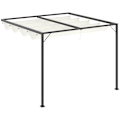 Miniatyrbild 1 av 7: Rootz Pergola Lusthus - Trädgårdslusthus - Grilllusthus - Med tygtak - Väderbeständig - Väggmonterad - Metall/Polyester - Gräddvit - 3 x 3(m)