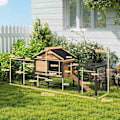 Miniatyrbillede 3 af 11: Rootz 2 Level Rabbit Stable - Double -Deck House - Udendørs kæledyrskabning - Vejrbestandigt, let rent - 217 cm x 53 cm x 86 cm