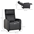 Miniatyrbillede 3 af 8: Rootz Relaxation Chair - Tv Stol - Lænestol - Liggefunktion - Læder - Sort