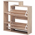 Miniatyrbillede 1 af 5: Rootz skab med 2 rum til klappen Skokiste 85x93 cm Skostativ til 12 par sko Commode Shoe tipper moderne