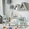 Pikkukuva 2 / 10: Rootz Kids -pöytä- ja tuolisetti - Lasten kalusteet - MDF(E1), Puu - Kirjahylly - Vakaa tuki - 60cm x 60cm x 48cm