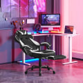 Miniatyrbillede 2 af 8: Rootz Gaming Chair - Kontorstol - Computerstol - Pocket Spring Pude - Ergonomisk design - Holdbart læderstof - 57cm x 51,5cm