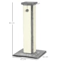 Miniatyrbild 3 av 7: Rootz Cat Scratching Post with Toy Ball - Cat Scratcher - Plysch - Sisal - Hängande boll - Kräm + Grå - 41cm x 41cm x 81cm