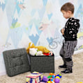 Miniatyrbillede 2 af 7: Rootz skammel - Træfødder - Opbevaringsplads - Kubesæde - Ægte allrounder - Montering på 5 minutter - Hyggelig siddekomfort - MDF-plade - Mørkegrå - 3