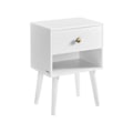 Miniatyrbillede 1 af 7: Rootz Sengebord - Natbord - Natskab af træ - Spånplade - MDF - Massivt træ - 28cm x 39cm x 55cm - Snehvide