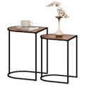 Miniatyrbillede 1 af 10: Rootz 2 -stykke sofabord sæt - sideborde - natkonsoller - metalramme - rumbesparende - 45x38x58 cm & 41x32x52cm
