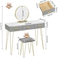 Miniatyrbillede 3 af 9: Rootz vaskebord med spejl - Makeup skrivebord - Dressing Station - LED-belysning - E1 MDF - 100 cm x 121,5 cm x 40 cm
