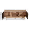 Miniatyrbillede 4 af 6: Rootz Lowboard 150 cm TV-skab - Underholdningsenhed - Mediekonsol - Moderne design - Kontrasterende farver - Rummelig opbevaring - 150 cm x 55 cm x 40