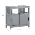 Miniatyrbillede 4 af 10: Rootz Vask Underskab - Håndvaskstativ - Badeværelsesvask - Rummelig opbevaring - Fugtbeskyttelse - Nem montering - 60 cm x 60 cm x 30 cm - Stålgrå