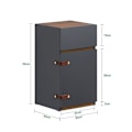 Pikkukuva 4 / 8: Rootz Elegant Bedside -pöytä - sivupöytä - Yöpöytä - runsaasti säilytystilaa - 30x56x30cm - harmaa ja ruskea nahka