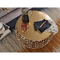 Miniatyrbillede 2 af 7: Rootz sofabord metal guld 66x66x30 cm sofabord aluminium rundt - Design stuebord med grenstruktur - Lille sofabord Moderne - Sidebord sidebord stue