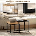 Miniatyrbillede 5 af 11: Rootz Moderne sofabordsæt - sofaborde - sideborde - holdbart MDF -stål - 45x45x45cm & 40x40x40cm