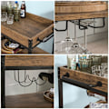 Miniatyrbillede 4 af 5: Rootz Mobile Bar Cart - Rolling Beverage Cart - Serveringsvogn - Easy Transport - 79x90x40cm - MDF & Metal med træfilm