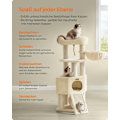 Pikkukuva 4 / 7: Rootz Cat Tree Tower - Kissakiipeilijä - Raaputustolppa - Lastulevyrakenne - Pehmopinnoite - Sisalköysi - 50cm x 50cm x 141cm