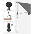 Miniatyrbild 5 av 7: Rootz Clamp Markis - Markis - Höjdjusterbar markis - Lättmonterad markis - Slitstark markis - Med vev - 300 x 130 cm