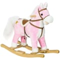 Miniatyrbild 1 av 6: Rootz gunghäst - Sadel med stigbyglar - Ljudeffekter - Musik - Plyschkropp - Metallram - Upp till 30 kg - Rosa - 68cm x 26cm x 62cm