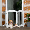 Miniatyrbillede 2 af 9: Rootz PawHut Folding Dog Barrier - Pet Gate - Justerbart Hundehegn - Holdbar MDF - 154cm x 30cm x 80cm - Hvid
