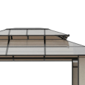 Miniatyrbillede 4 af 7: Rootz Havepavillon - Lysthus med solsejl - Lavet af polykarbonatpaneler - UV-beskyttelse - Vandafvisende - Robust - Brun + Lysegrå - 3,65 x 3 x 2,75 m