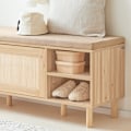 Miniatyrbillede 9 af 10: Rootz skoskab med bænk - Skobeholder - Skostativ - Bambusmateriale - 121cm x 49cm x 35cm