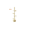 Pikkukuva 1 / 6: Rootz Cat Tree -katto korkea - Raaputustolppa - Raaputuslaite - Korkeudensäätö - Beige - MDF, vaneri, pehmo, sisal - 45cm x 30cm x (231-291cm)