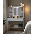 Miniatyrbillede 4 af 10: Rootz White Toiletbord - Spånplader - Makeup Skrivebord - Opbevaringsorganer - 40 cm x 90 cm x 144,7 cm - 31,6 kg - 100 kg Belastningskapacitet