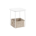 Miniatyrbillede 1 af 7: Rootz sidebord - endebord - natbord - spånplade stål polyester - 40 cm x 40 cm x 50 cm - mat hvid kamelbrun