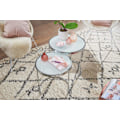 Miniatyrbillede 3 af 7: Rootz design sidebord rundt Ø 50-42 cm - 2 stk hvid sølv med glasplade - Stuebord sæt af 2 - Nesting bord mælkeglas - sofabord