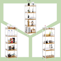 Miniatyrbillede 8 af 9: Rootz reol - Opbevaringsstativ - Køkkenskab - Bambus - Hvid - Beige - 5 niveauer - 45 x 31,5 x 142 cm