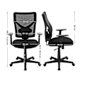 Miniatyrbillede 7 af 7: Rootz Ergonomic Office Chair - Skrivebordsstol - Justerbar lændestøtte - Forebygger muskeltræthed - Justerbar sædehøjde - 110,5-112,5 cm x 53 cm x 52
